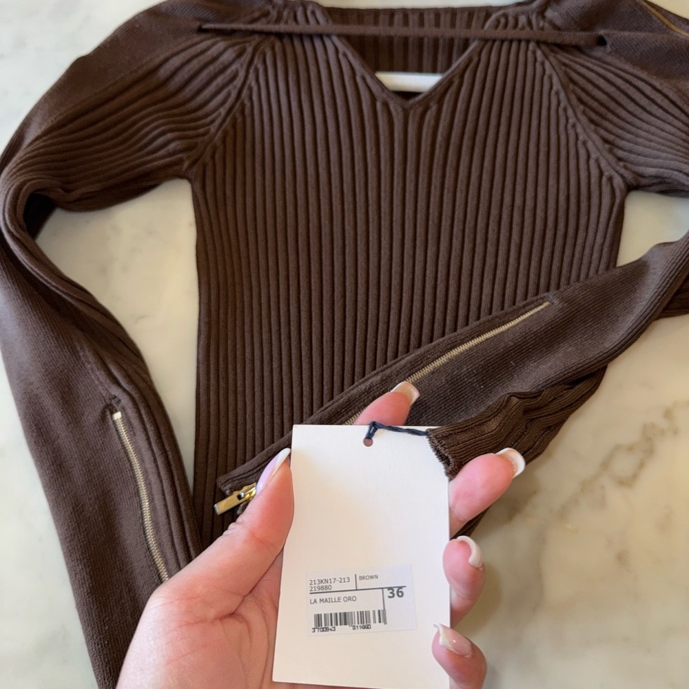 Jacquemus Chocolate Ribbed Sweater - Picture 5 of 6